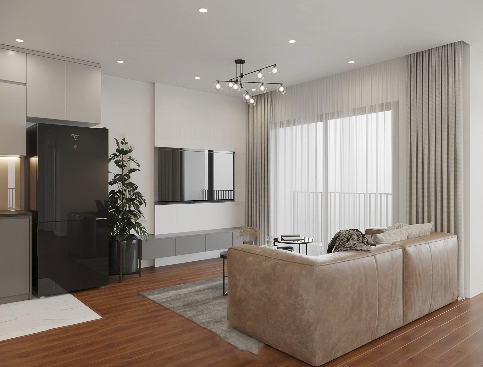 Thiết Kế Tinh Tế Cho Căn Hộ 2 Ngủ + 1